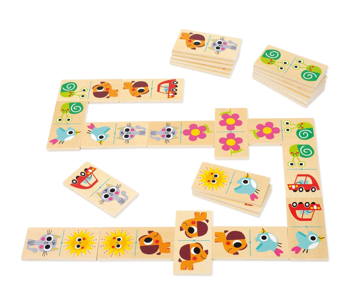 Wooden Domino Animals and Objects