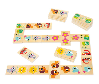Wooden Domino Animals and Objects
