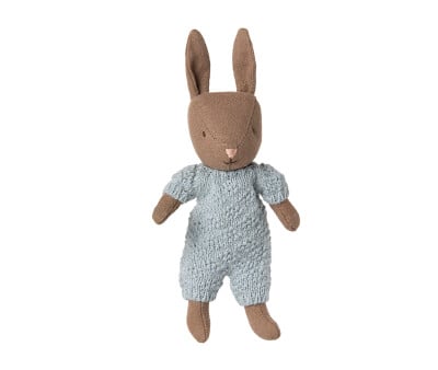 Rabbit Micro Areia com roupa de malha Azul