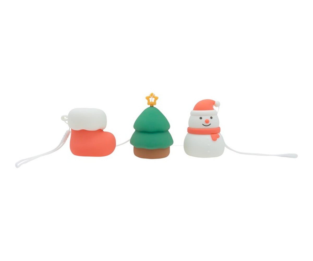 3 Veilleuses LED de Noël Botte, Sapin, Bonhomme de Neige