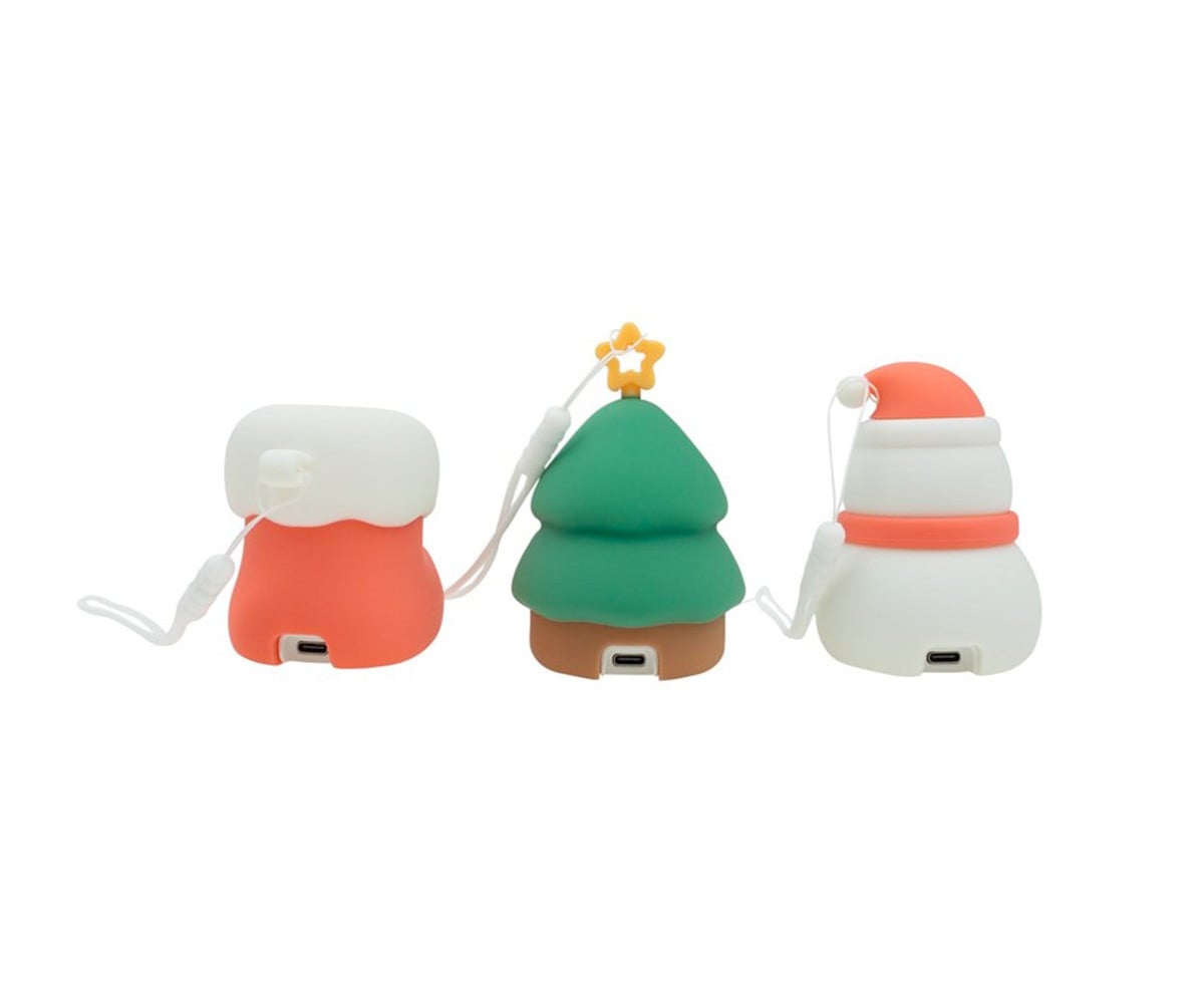 3 Veilleuses LED de Noël Botte, Sapin, Bonhomme de Neige