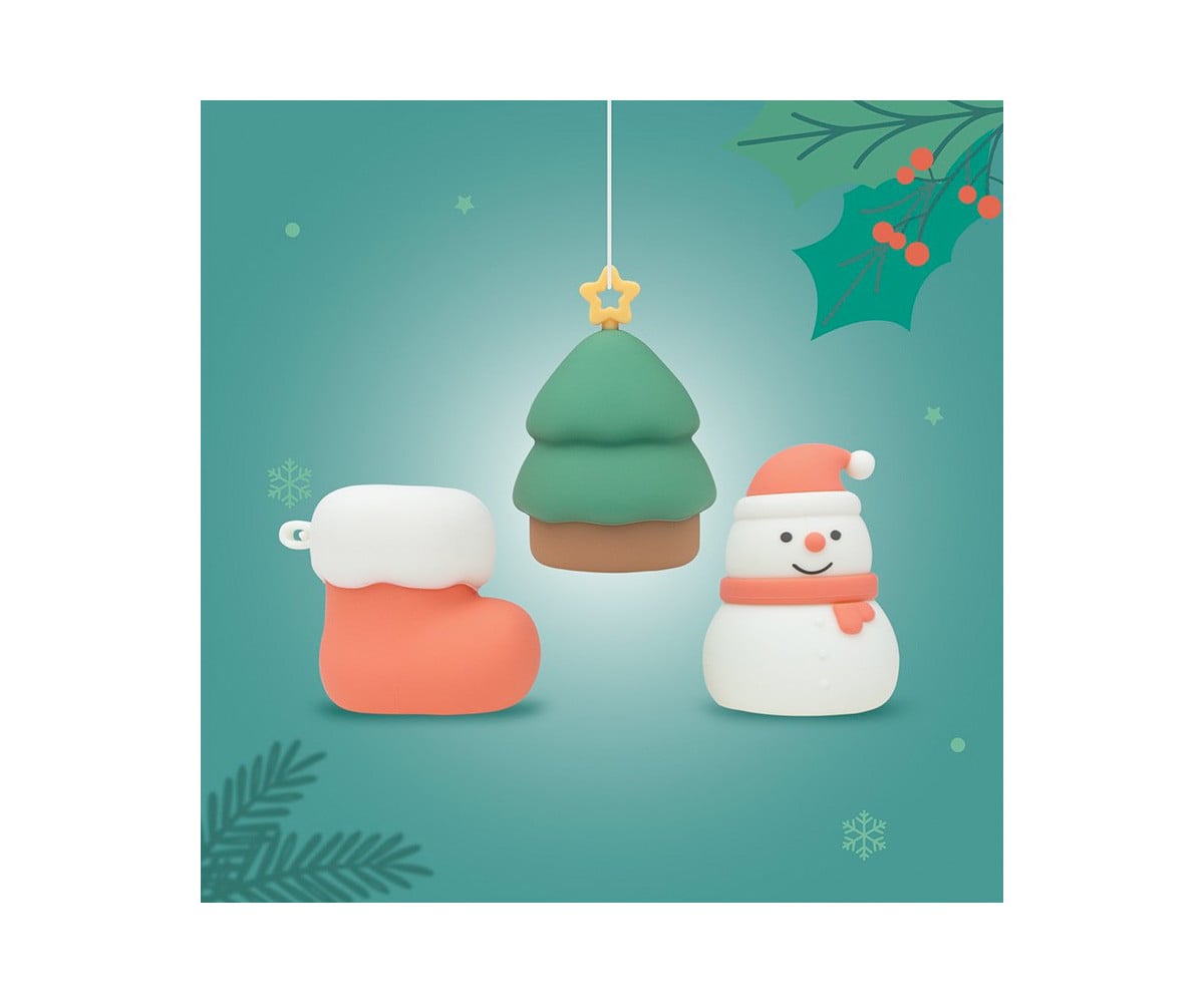 3 Veilleuses LED de Noël Botte, Sapin, Bonhomme de Neige