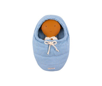 Sac de Couchage pour Poupée Vichy Bleu