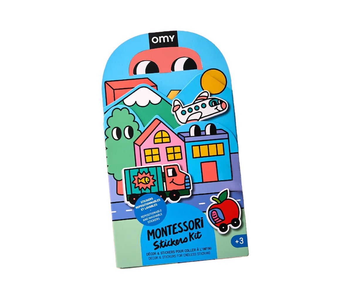 Dépliable avec Stickers Réutilisables Omy Montessori Vroum Vroum !