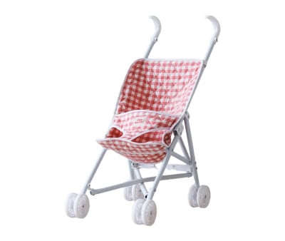 Poussette Canne pour Poupée Vichy Rose