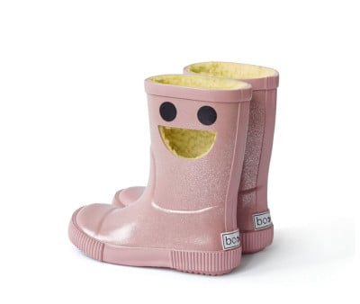 Stivali Pioggia Termici Wistiti Gomma Naturale Rosa Glitter