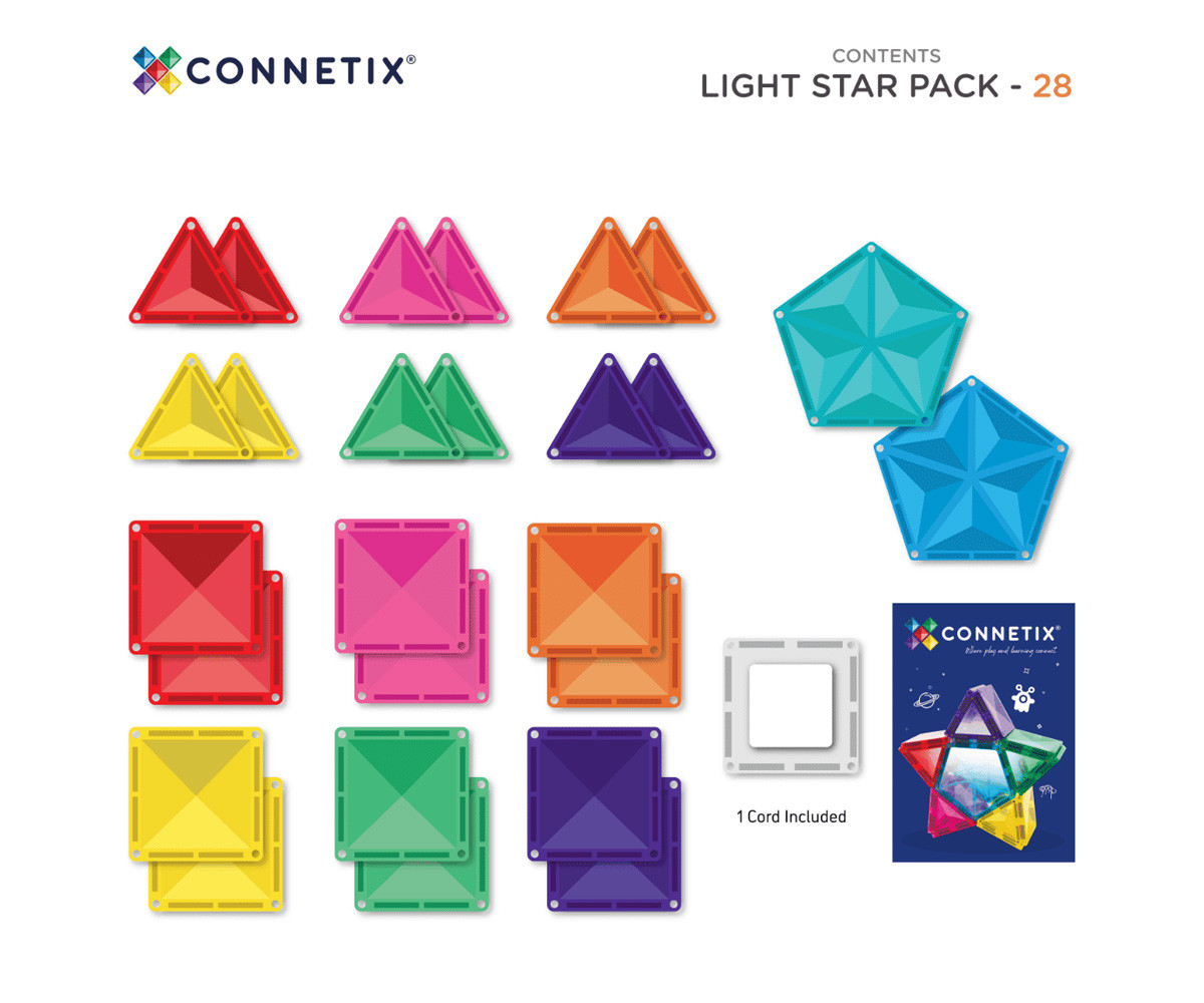 Construção Connetix Light Star 28 peças