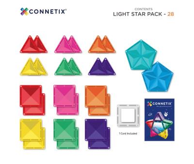 Construção Connetix Light Star 28 peças