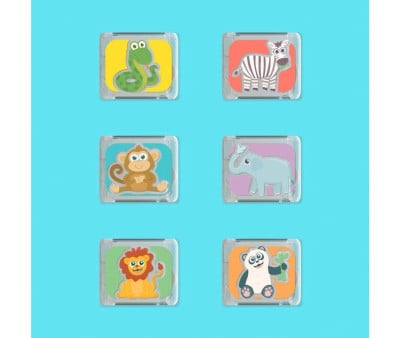 Conjunto de cubos sensoriais Party Zoo Light