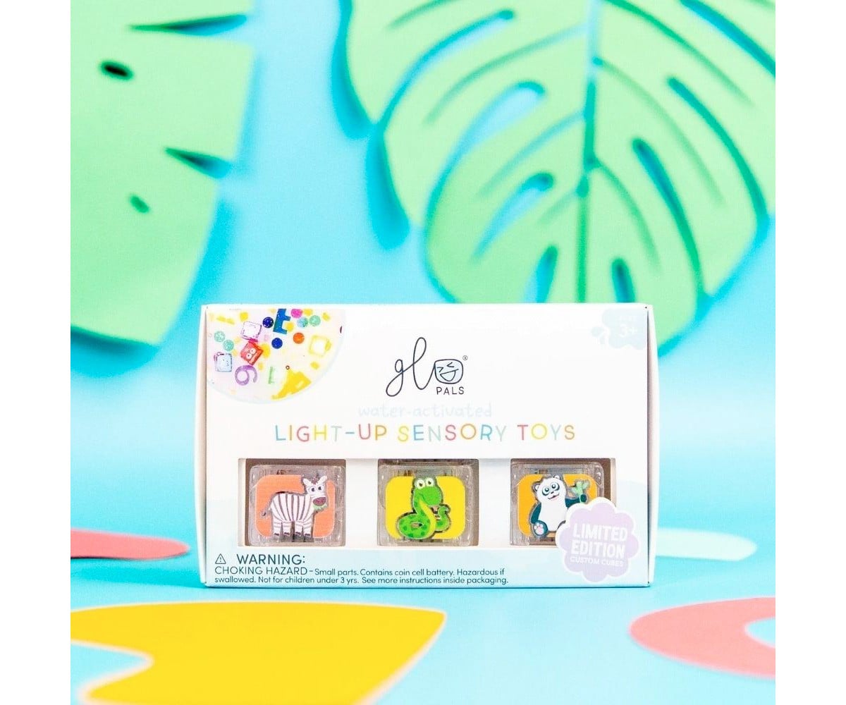 Conjunto de cubos sensoriais Party Zoo Light