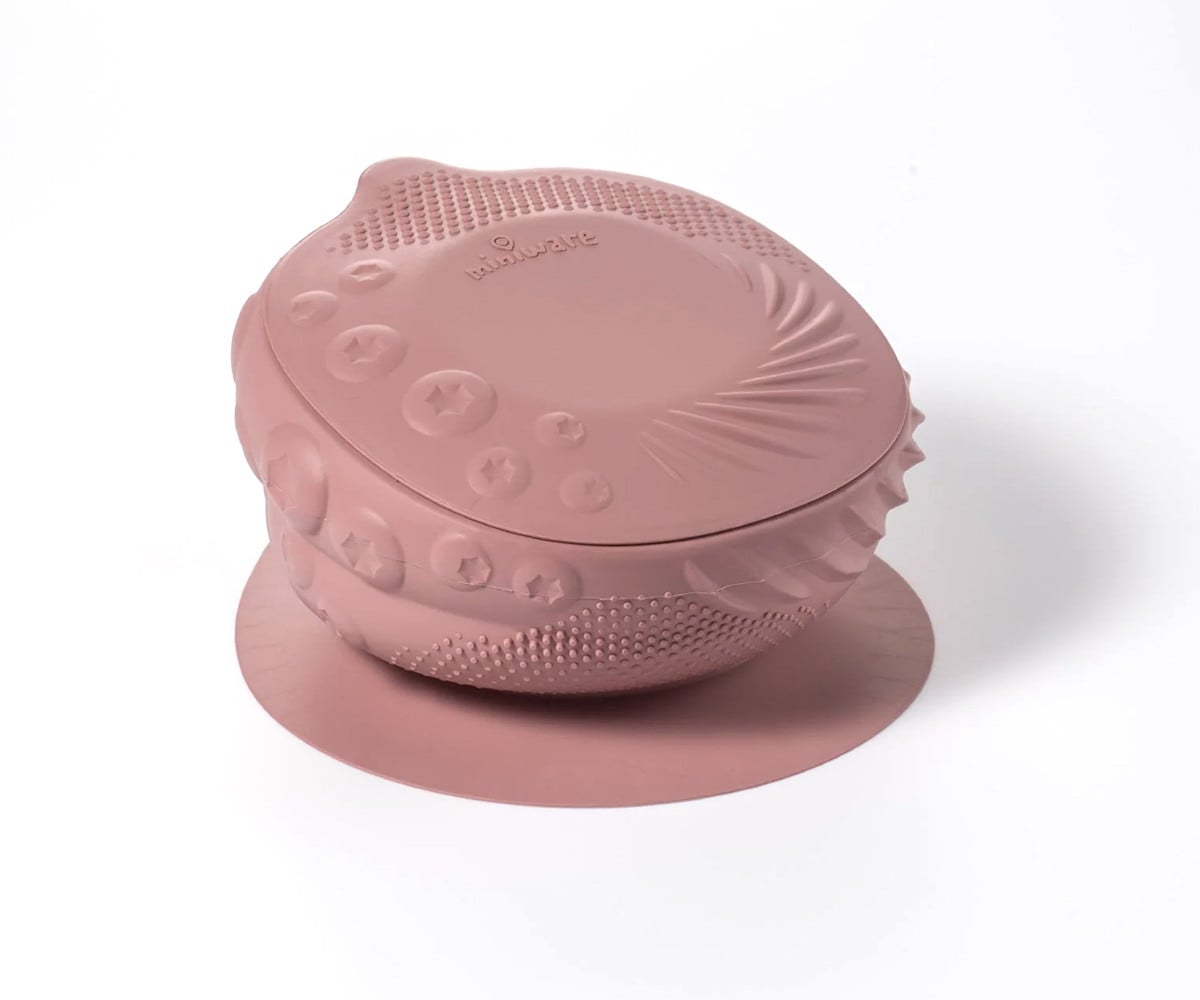 Bol en Silicone avec Couvercle et Ventouse Raspberry