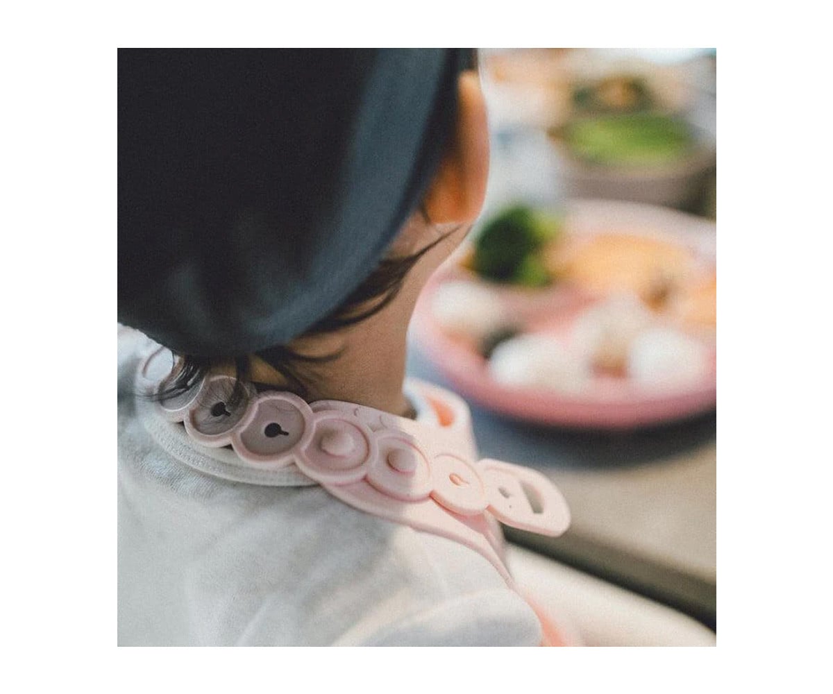 Bavoir Enroulable en Silicone Pink Salt