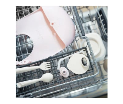 Bavoir Enroulable en Silicone Pink Salt
