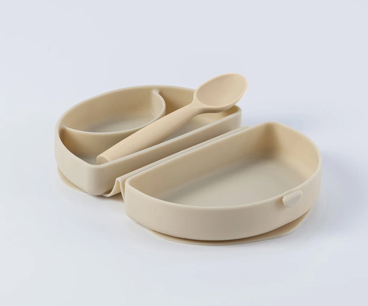 Set Assiette Pliante et Cuillère en Silicone Oat