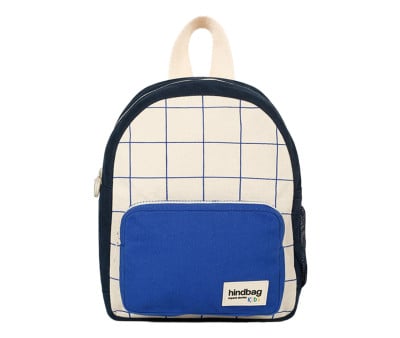 Mochila Preescolar Romy Tricolor Cuadros Beige Personalizable