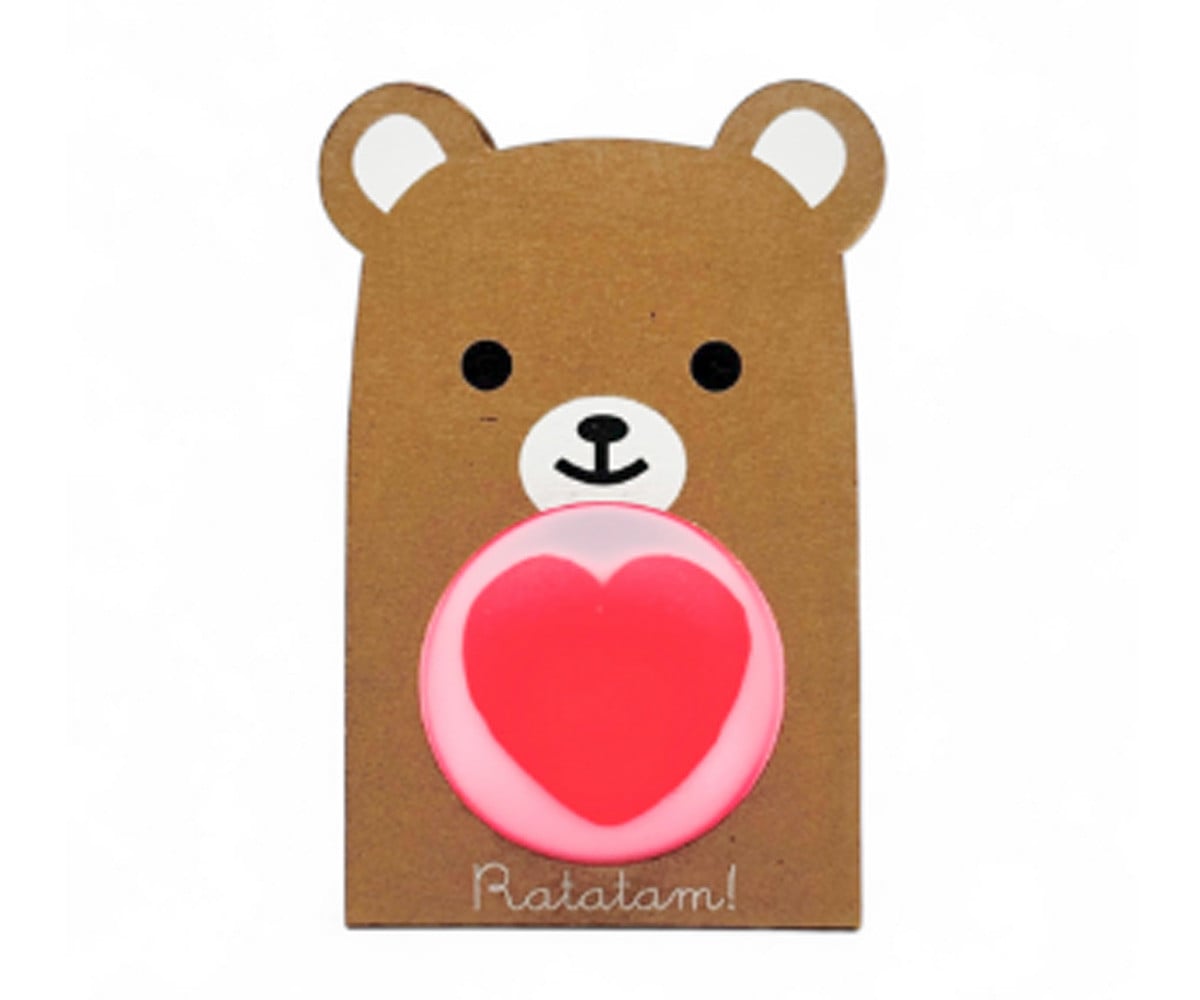 Balle Rebondissante Ourson Rose 43 mm