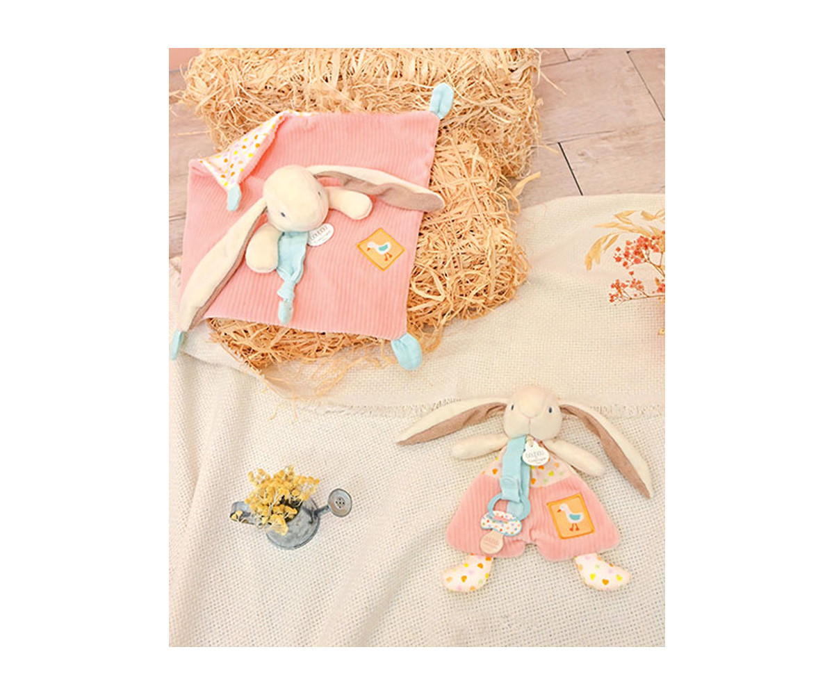 Doudou Sujetachupetes Lapin Ciboulette Personalizable
