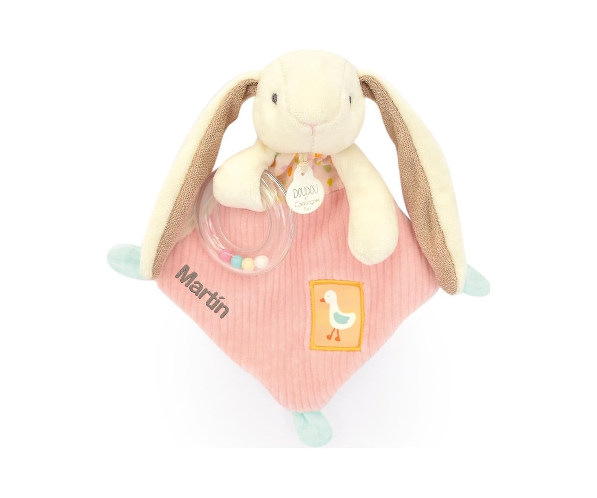 Doudou Sonajero Peluche Conejito Personalizable