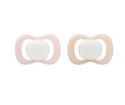 Chupetes nocturnos tetina fisiológica silicona (2 ud.) Blush/Latte