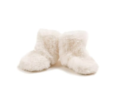 Snow Boots en Fausse Fourrure Écru
