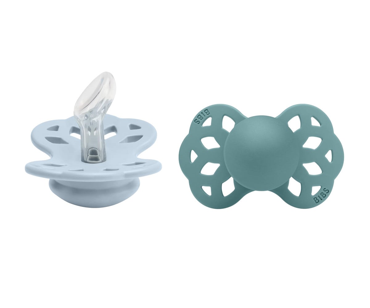2 Sucettes BIBS Infinity Physiologique Baby Blue/Island Sea