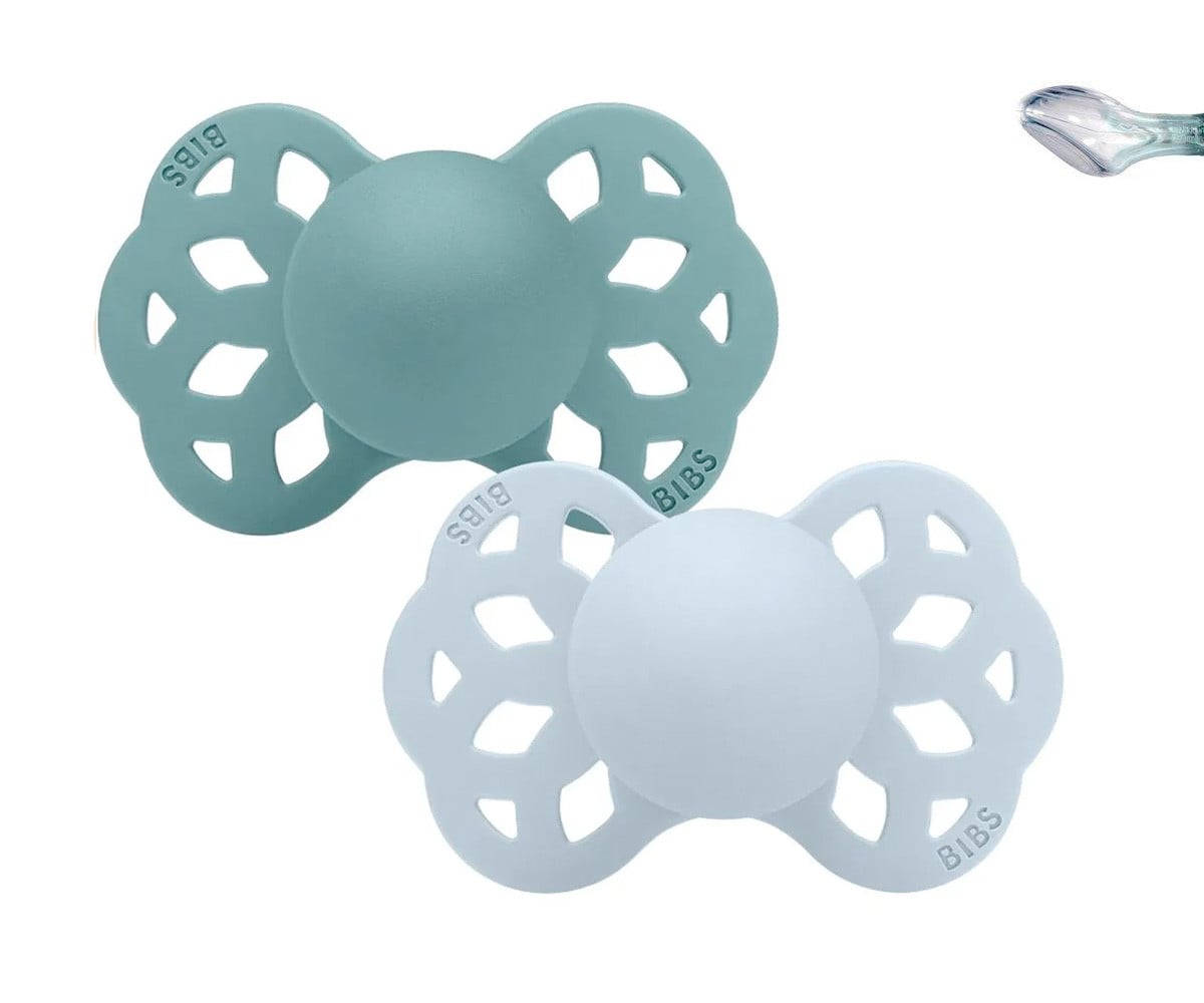 2 Sucettes BIBS Infinity Physiologique Baby Blue/Island Sea
