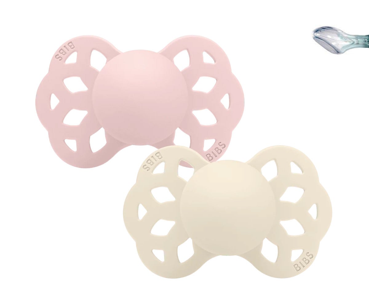 2 Sucettes BIBS Infinity Physiologique Ivory/Blossom