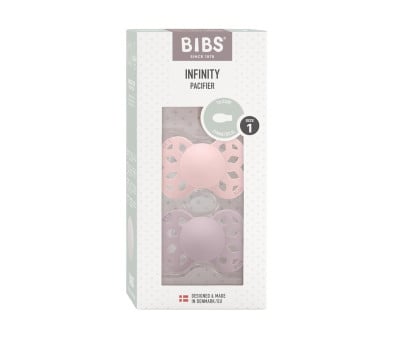 2 Sucettes BIBS Infinity Symétrique Ivory/Blossom