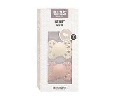 2 Sucettes BIBS Infinity Physiologique Ivory/Blossom