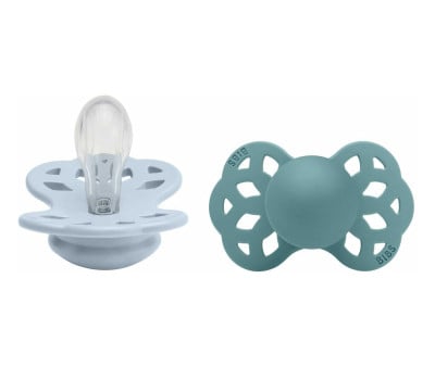 2 Sucettes BIBS Infinity Symétrique Baby Blue/Island Sea