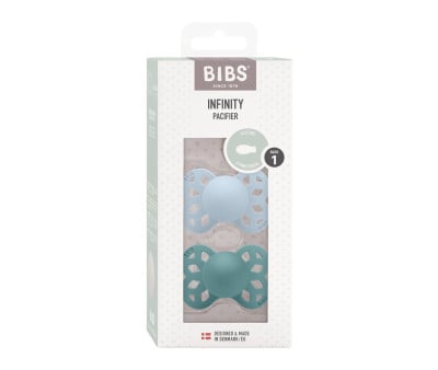 2 Sucettes BIBS Infinity Symétrique Baby Blue/Island Sea