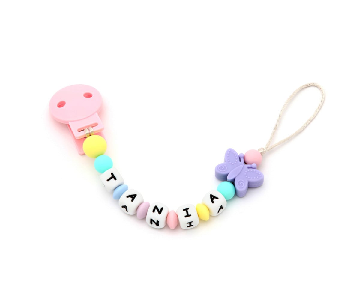 Attache-Sucette Personnalisé en Silicone Butterfly