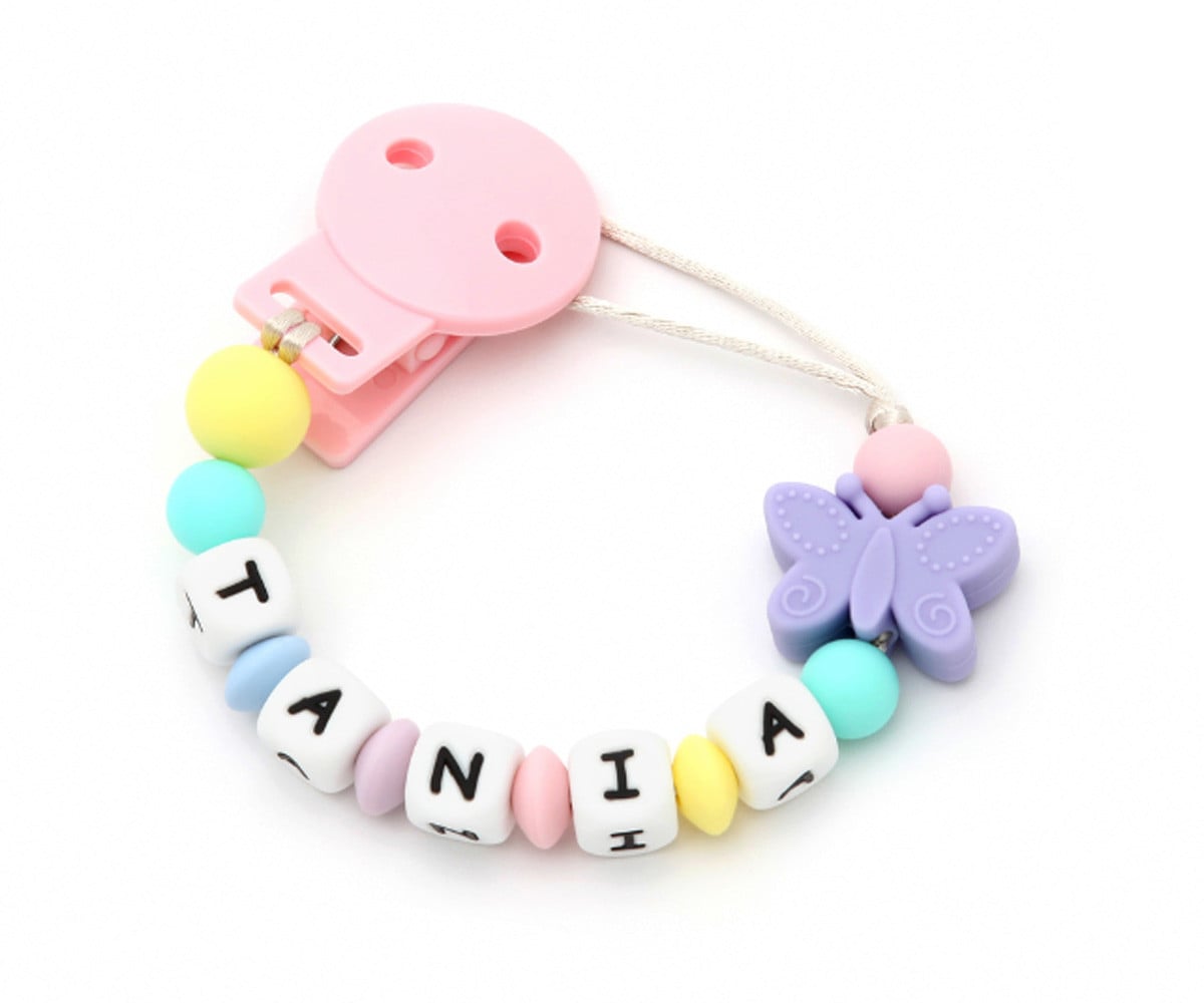 Attache-Sucette Personnalisé en Silicone Butterfly