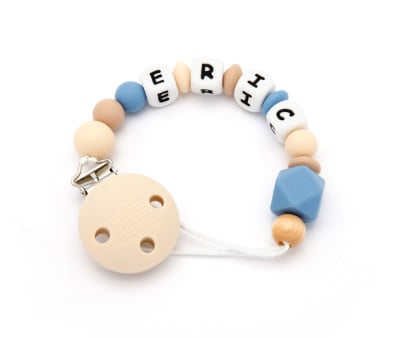 Porta-chupetas de silicone personalizado de safira natural
