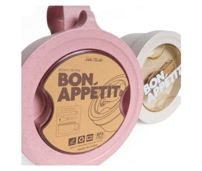 Boîte à Lunch Ronde Bon Appétit Rose
