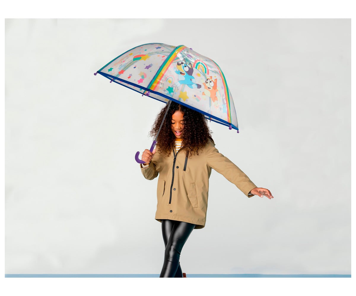 Guarda-chuva manual infantil Bluey Transparent Bubble