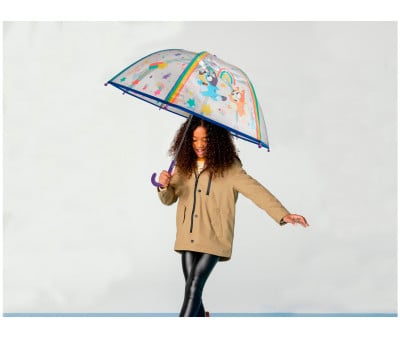 Guarda-chuva manual infantil Bluey Transparent Bubble