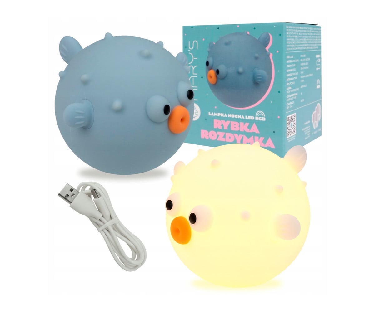 LED Night Light Blue Puffer Fish