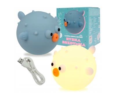 LED Night Light Blue Puffer Fish