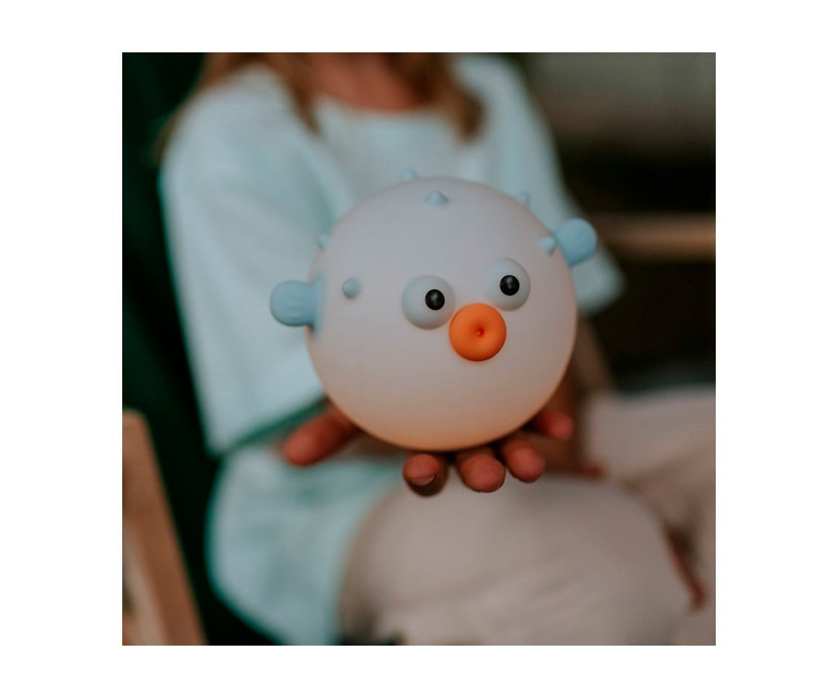 LED Night Light Blue Puffer Fish