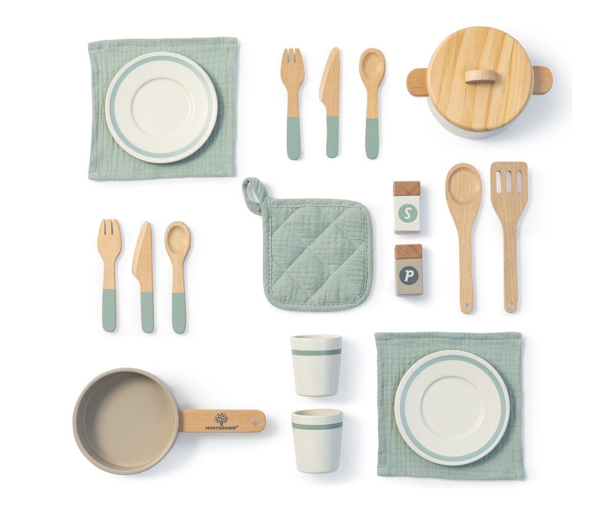 Set de Cocina y Vajilla Aronia Blanco/Gris 20 piezas