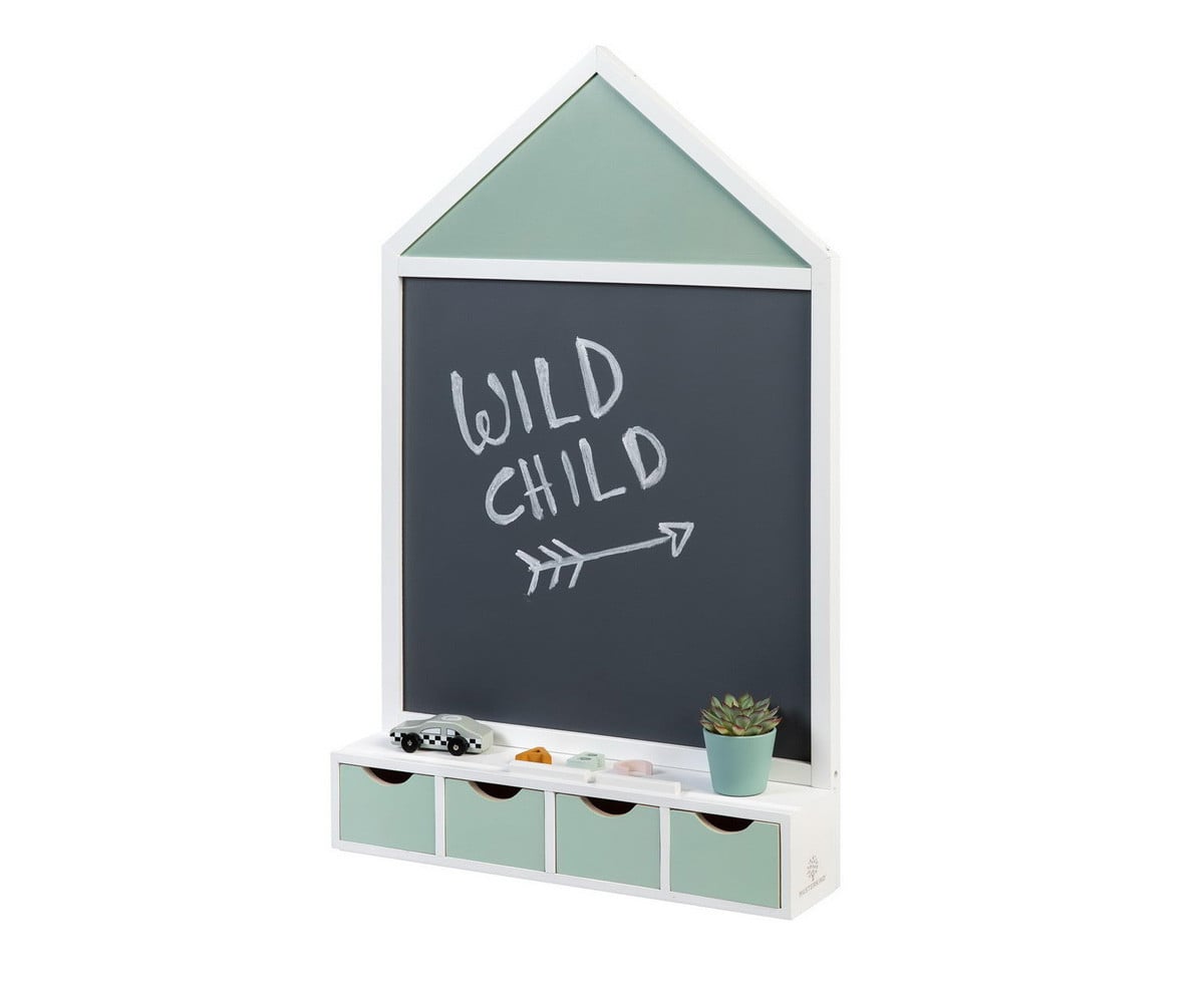 Quadro Negro Juncus branco/menta