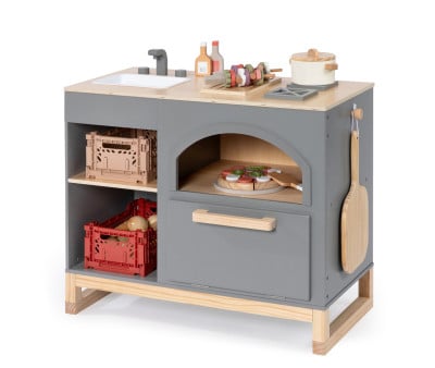 Cucina in Legno Taxus Grigio Scuro/Legno Naturale