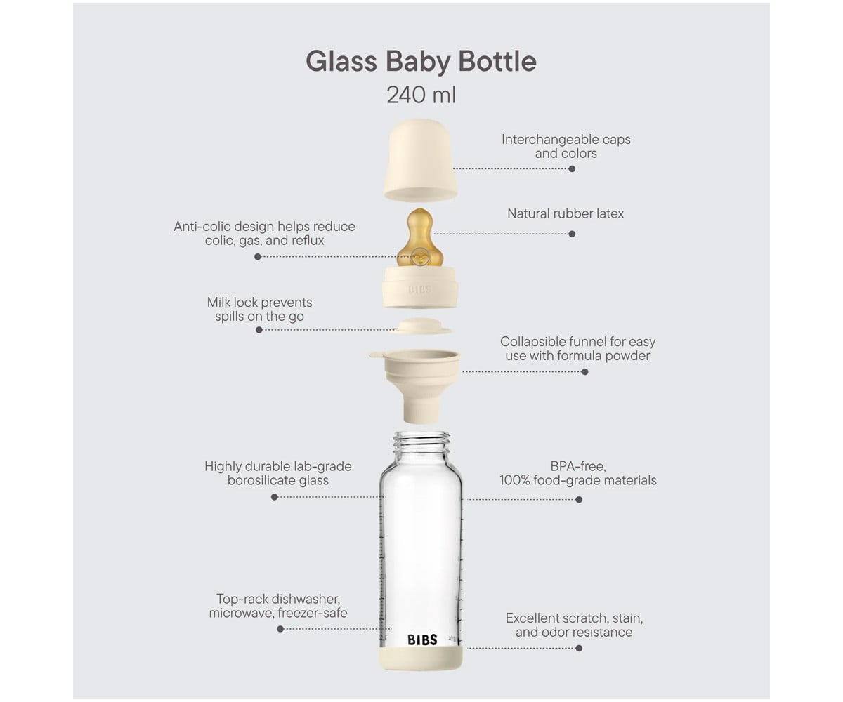 Biberon Vetro BIBS Ivory 240ml