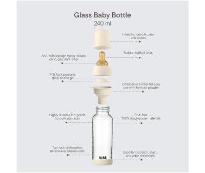 Biberon Vetro BIBS Ivory 240ml