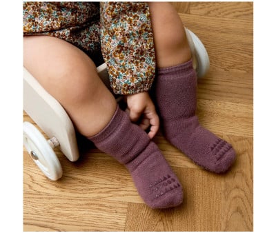 Combo Box Chaussettes à Semelle Antidérapante Coton Misty Plum, Sand, Soft Pink, Grey Melange