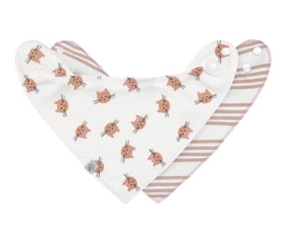 Pack de 2 Bavoirs Bandana Tiny Team Cat