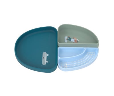 Set 3 Platos Silicona Tiny Team Dog