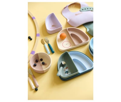 Conjunto de 3 pratos de silicone Tiny Team Cat