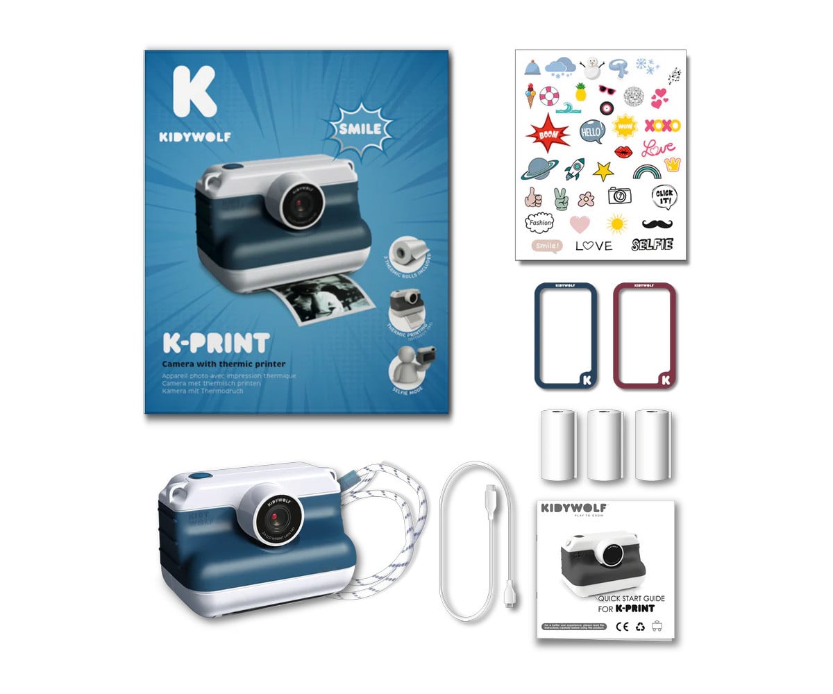 Câmera de impressão térmica K-Print Blue para crianças